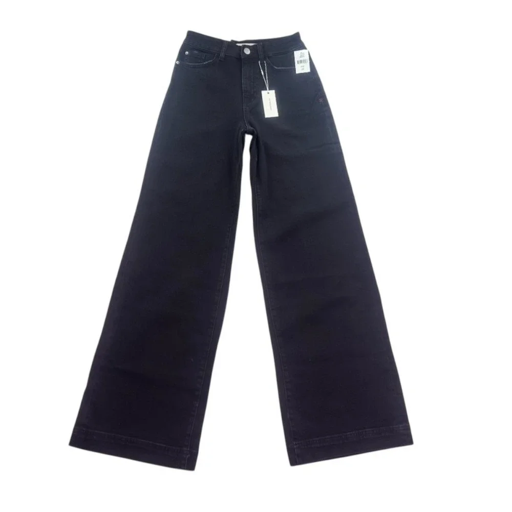Warp + Weft NCE Nice Cote Wide Leg Black Jeans Size 24 NWT - Picture 12 of 16